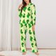 thumbnail image 2 of Fotbe St. Patrick's Day Conjunto de Pijama de Manga Larga para Mujer con Estampado, Ropa de Dormir de 2 Piezas, Conjunto de Casa Suave y Cómodo con Bolsillos-XX-Large, 2 of 7