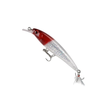 Minnow Fishing Lure 9cm 7g with Feather Tail for Bass Trout Walleye in Freshwater Lakes Rivers Reservoirs Plastic Hard Bait Dual Pack