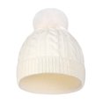 thumbnail image 5 of KPOPLK Baby Beret Hat Toddler Winter Knitted Beanie Cap Solid Color Little Boys Girls Knit Fleece Hat(2-10 Years,White), 5 of 5
