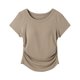 thumbnail image 1 of Tops de Manga Corta de las Mujeres Casual, Moda de Color Sólido, con la Almohadilla de Pecho Top de Pijama para las Mujeres, 1 of 5