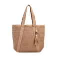 thumbnail image 3 of Bolso de Hombro para Mujer, Bolso Tejido para Mujer, Bolsa de Viaje Informal, Bolso de Mano para Mujer, Bolso de Mano Bohemio, Bolso de Playa para Fie Marrón claro Yinane Bolso de mujer, 3 of 8