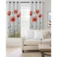 thumbnail image 2 of 4th of July Flower Kitchen Curtains Patriotic Red Blue Poppy Floral Daisy Cafe Short Curtains for Bathroom Blackout Window Curtain Small Window Treatment Drapes for Bedroom Living Room 42"x45"x2, 2 of 9