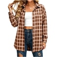 thumbnail image 4 of Tsivenald Womens Plaid Flannel Shirts Casual Roll up Long Sleeve Boyfriend Button Down Checkered Shirt, 4 of 7