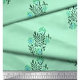 thumbnail image 3 of Soimoi Cotton Voile Fabric Leaves & Floral Block Printed Fabric 1 Yard 42 Inch Wide, 3 of 3