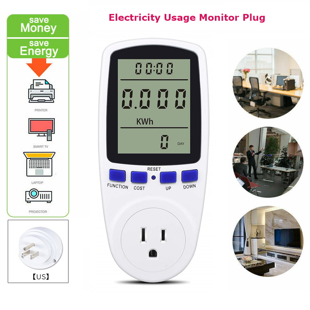 Plug Power Energy Voltage Amps Meter with Electricity Usage Monitor Power Meter 