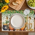 thumbnail image 4 of St. Patrick's Day Placemats Set of 8, Green Lucky Shamrocks Harp Beer Retro Rustic Placemats for Dining Table, Place Mats for Kitchen Tabletop, Waterproof Wipeable Dining Table Mats Set, 4 of 9