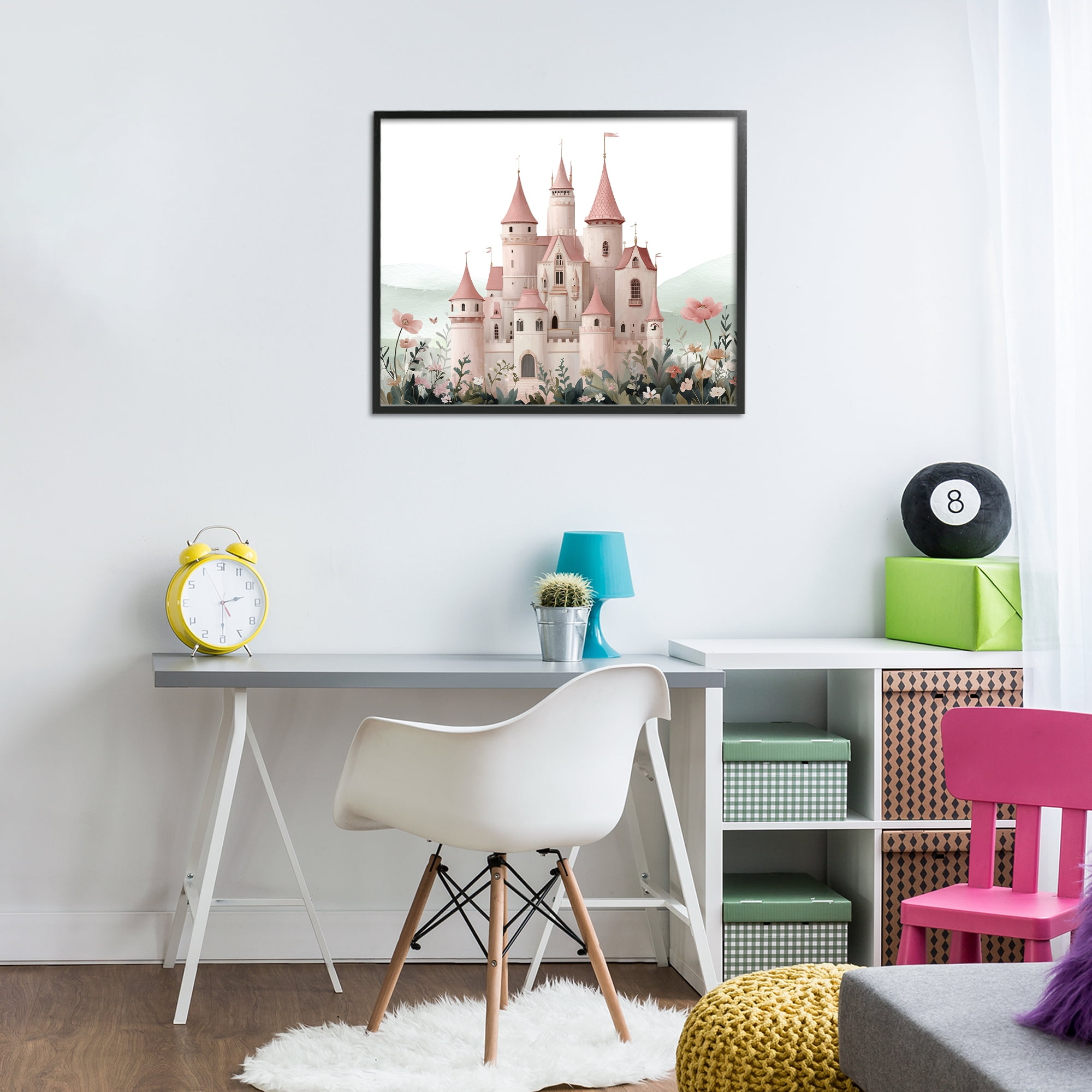 Stupell Industries A Castle For Princess Black Framed Giclee Art, design by Christine Simpson Art