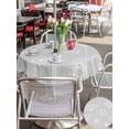 thumbnail image 5 of Outdoor Tablecloths with Umbrella Hole & Zipper, Grey Dandelion Round Tablecloths 60 Inch, Spring Modern Minimalist Country Flower Waterproof Table Cloth, Patio/Pool/Picnic Table Covers, 5 of 8
