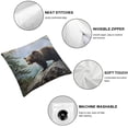 thumbnail image 4 of Nawypu Bear Throw Pillow Cover Wild Animal Bear Decorative Pillowcase for Sofa and Bed Couch,Suitable for All Season Pillow Case for Livingroom Bedroom Chair,2 Pcs White, 4 of 6