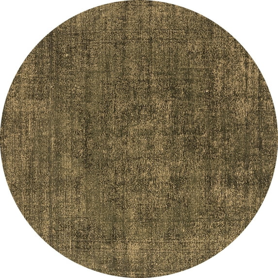 Ahgly Company Indoor Round Oriental Brown Industrial Area Rugs, 3' Round