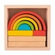 thumbnail image 2 of Bloques de madera apilables, rompecabezas encajables, juguetes educativos Montessori para niños y niñas Serie arcoiris, 2 of 9