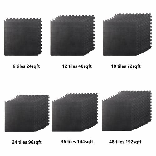 SONGMY 12-Piece EVA Foam Interlocking Floor Mats, 48 Sqft Coverage, Gym Equipment Mats Yoga Mat, Puzzle Exercise Tiles