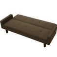 thumbnail image 6 of Couch and Sofa, Fabric Sofa Sleeper Bed with Armrest, Convertible Futon Couches and Sofas w/Wood Legs, Small Spaces Recliner Couch Living Room Furniture Loveseat Sofa, Brown, LLL2018, 6 of 10