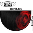 thumbnail image 2 of 30X18 Inch Vintage Red Rose Flower Half Round Door Mat Indoor Entrance, Happy Valentines Day Non Slip Absorbent Doormats, 30X18 Wear Resistant Semi Circle Floor Mats Area Rugs for Home Kitchen Patio…, 2 of 6