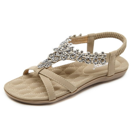 Women Large Size Bling Rhinestone Sandals Outdoor Beach Shoes | Walmart ...