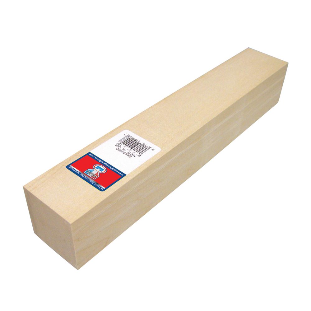 Midwest Basswood Block, 12" x 2" x 2"