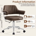 thumbnail image 2 of COOLHUT Modern Swivel Office Desk Chair, PU Leather Chair with Back and Wheels, Height Adjustable Comfy Home Office Chair, Simple Assembly For Living Room, Bed Room, Tan, 2 of 8
