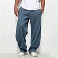 thumbnail image 2 of Mens Sweatpants Wide Leg with Pockets Casual Sport Pocket Drawstring Solid Color Elastic Waist Jogger Pants Athletic Pants for Workout, Jogging, Running, 2 of 7