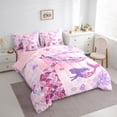 thumbnail image 3 of Castle Fairy Sea Mermaid Bedding Comforter Set,Bling Glitter Print King Bedding Sets, 3 of 8
