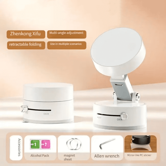 Vacuum Suction Magnetic Phone Holder - Foldable Design for iPhone 16/15/14/13/12/Gym/Shower/Car/Mirror, Adjustable Magnetic Attachment