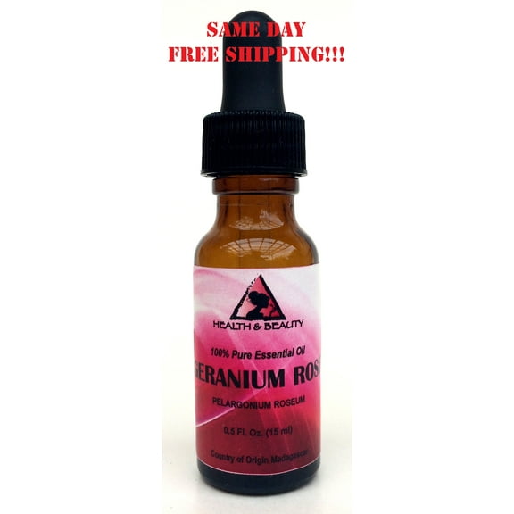 Geranium rose essential oil aromatherapy 100% pure natural dropper 0,5 oz 15ml