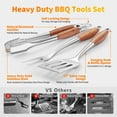 thumbnail image 3 of Heavy-Duty Rose Wooden BBQ Grilling Tools Set. Extra Thick Stainless Steel Multi-Function Spatula, Fork & Tongs | Essential Accessories with Organizer Bag for Barbecue & Grill. Ideal Gift for Father, 3 of 7