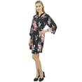 thumbnail image 3 of Bimba Robe de Demoiselle d'Honneur Violette à Manches 3/ Imprimée Florale pour Femme, Couvre-Maillot Wrap-24, 3 of 9