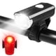 thumbnail image 1 of Luces de bicicleta recargables por USB para montar de noche, luz delantera y trasera superbrillante Abanopi Negro/USB, 1 of 7
