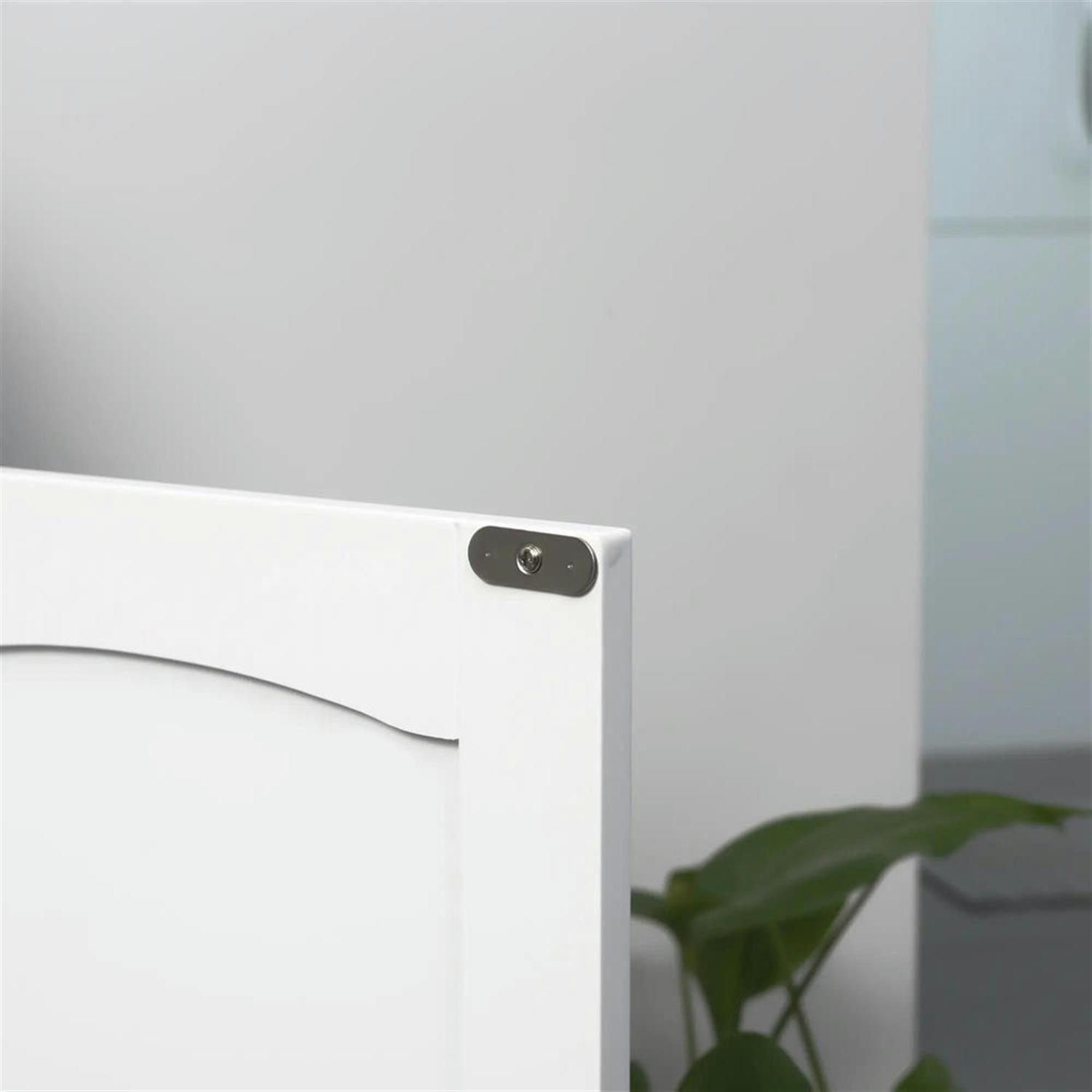 Demi Bonn 23" Modern Bathroom Vanity with U-Shape Cut-Out and Adjustable Shelf, Pedestal Sink 2-Door Cabinet, Under Sink Cabinet, White