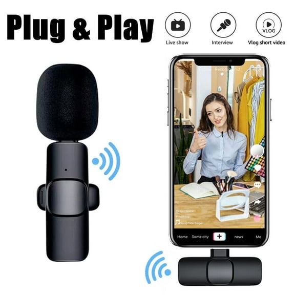 EROCK Wireless Lavalier Microphone Mic For iPhone iPad Live Stream YouTube Tiktok