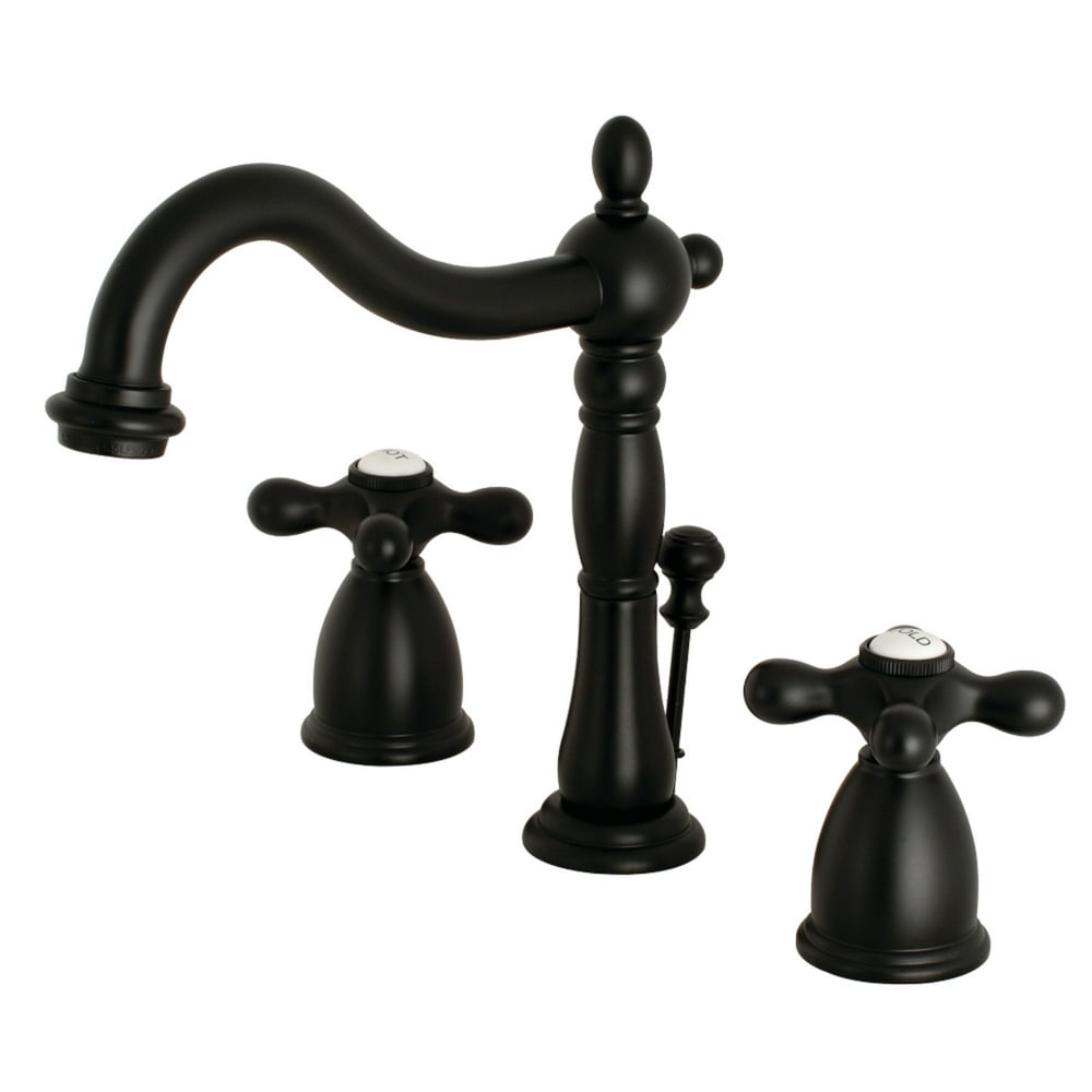 Kingston Brass KB1970AX 8Inch Widespread Lavatory Faucet, Matte Black