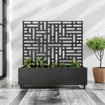 MAYEERTY 47" x 47" Metal Raised Garden Bed with Trellis Planter Box for Climbing Plants