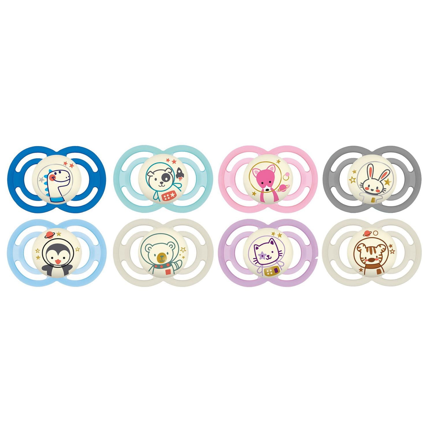 MAM Perfect Night Pacifiers, Glow in the Dark Pacifiers (2 pack), MAM Pacifiers 16 Plus Months, Best Pacifier for Breastfed Babies, Assorted, Baby Pacifier