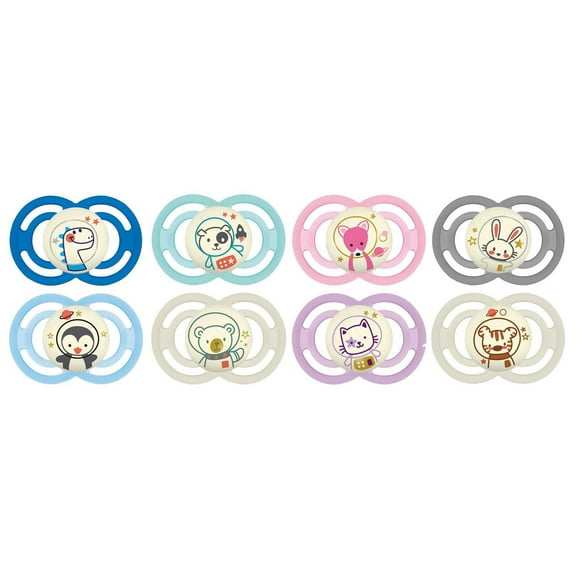 MAM Perfect Night Pacifiers, Glow in the Dark Pacifiers (2 pack), MAM Pacifiers 16 Plus Months, Best Pacifier for Breastfed Babies, Assorted, Baby Pacifier