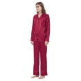 thumbnail image 5 of FELFEMO Womens Satin Pajamas Loungewear Two-piece Sleepwear Button-Down Pj Set, 5 of 6