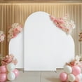 thumbnail image 3 of Set Of 3 Wedding Arch Cover, Double Sided Wedding Arch Cover Fabric, High Elasticity Fitted Round Top And Half Moon Arch Backdrop for Wedding Birthday Party 5ft 7.2ft 5ft, 3 of 7