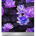 thumbnail image 1 of Soimoi Rayon Crepe Fabric Paisley,Leaves & Lotus Flower Print Fabric by The Yard 46 Inch Wide, 1 of 1
