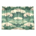 thumbnail image 7 of Yayeee Kitchen Curtains Tier Pair Light Filtering 27"x36" Rod Pocket Short Cafe Window Panel, Green Wave Pattern, 7 of 7