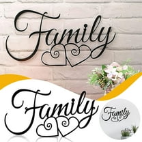 Clearance! 1pc Farmhouse Wall Ornament For Home Family Wall Sign Metal Family Wall Decor Black Family Word Wall Art 7.9*9.8*0.8 in Black