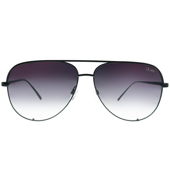 Quay Australia High Key Aviator Sunglasses, Black/Smoke Fade