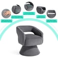 thumbnail image 6 of Linsy Home 360° Swivel Accent Chair, Modern Upholstered Barrel Chair for Living Room, Corduroy Grey, 6 of 8