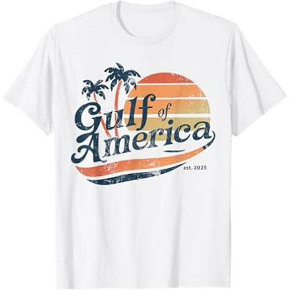 Gildan Retro Vintage Birthday Gifts Gulf Of Us America 2025 American Flag Mexico Hot Trending T-Shirt Unisex S To 5Xl