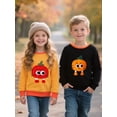 thumbnail image 3 of HILEELANG Kids 12M-7Y Halloween 100% Cotton Crewneck Sweatshirt, Pumpkin Graphic, Black, 3 of 8