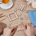 thumbnail image 4 of 3Pcs 3 Style Wood Knitting Gauge Ruler Wooden Square Knitting Tool Sewing Rulers with 3Pcs Marking Button and Ball Chain, 4 of 5