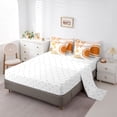 thumbnail image 5 of Castle Fairy Brown Orange Stripes Twin Bedding Sets,Geometric Bedding Comforter Set, 5 of 8