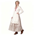 thumbnail image 2 of Women Prairie Farm Costume, Vintage Colonial Dress with Bonnet Headscarf and Apron, Halloween Cosplay Outfit, 2 of 6