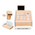 thumbnail image 3 of HILABEE Wooden Cash Register Set Educational Checkout Counter Shopping Cashier Role Play, 3 of 9