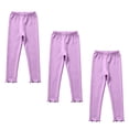 thumbnail image 5 of 3 Pack Girls Leggings Cotton Tights for Toddler Kids Soft Pants, 5 of 9