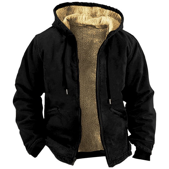 Nyango Star Zipper Hoodie Men's Long Sleeve Jacket Fashion Streetwear Thickened Winter Coat