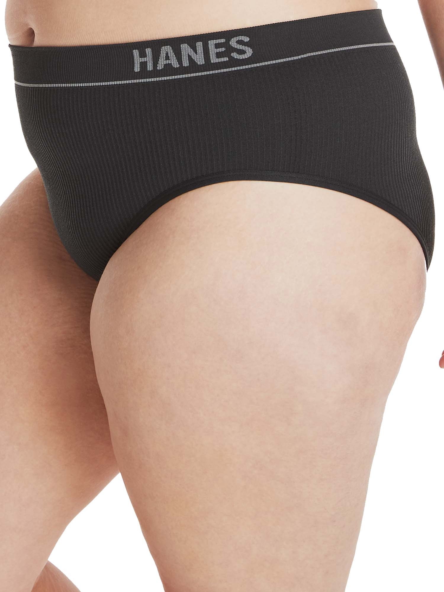 Hanes Originals Women's Seamless Rib Hi-Leg Bikini Underwear, 3-Pack 